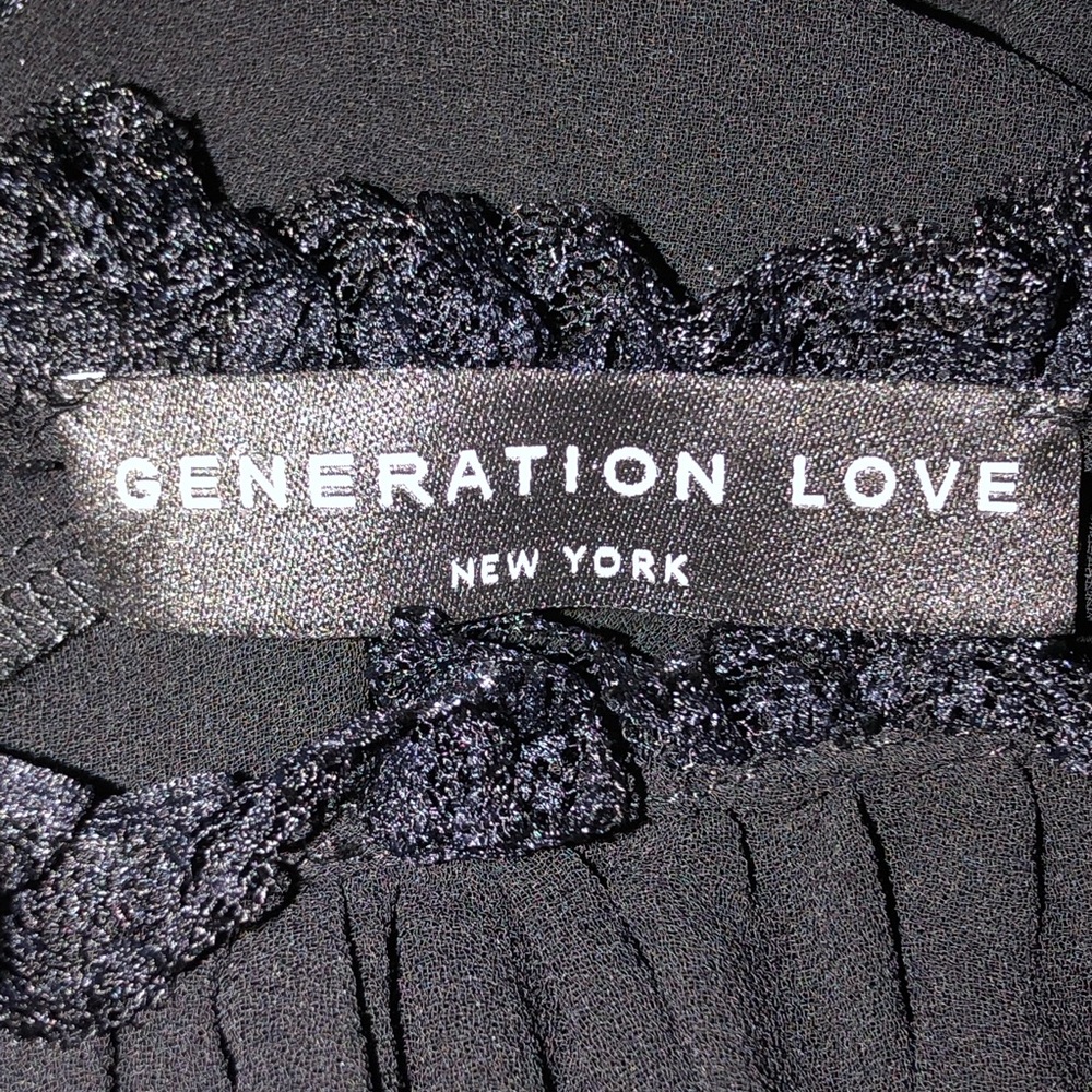 NWOT GENERATION LOVE Black Chiffon Ruffle Long Sleeve Semi Sheer Mini Dress Sm - Picture 15 of 16